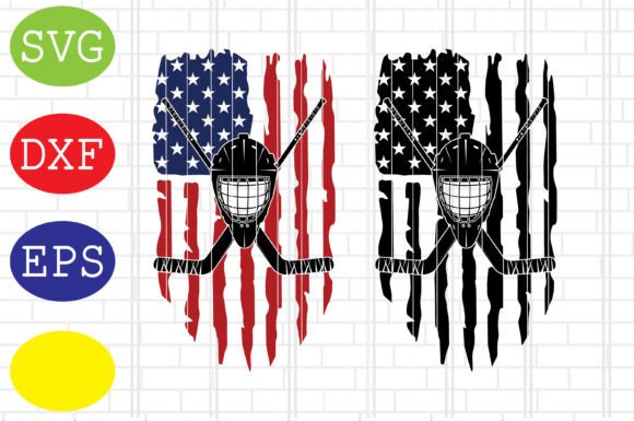 American Hockey Goalie Flag Svg for Crafts and Graphics