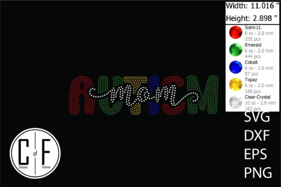 Autism Mom Rhinestone Template: A Graphic Design Asset for Creative Websites