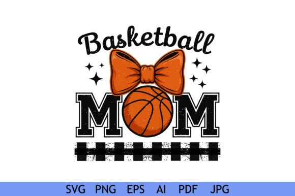 Basketball Mom Bow Graphic Design for Website and Editorial Use