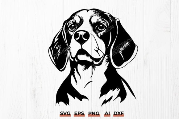 Beagle Dog Head SVG Cut File for Cricut: A Bold Graphic for Crafts and Branding