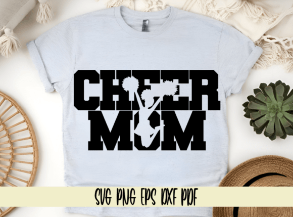 Cheer Mom Varsity Cheerleader Silhouette: A Dynamic Graphic for Crafts and Creative Projects