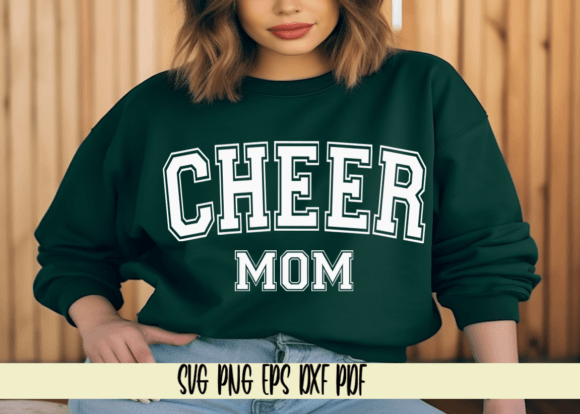 Cheer Mom Varsity Curved Graphics for Crafts