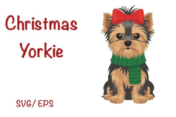 Christmas Yorkie SVG: A Cuddly Graphic Design Asset for Crafts and Seasonal Projects