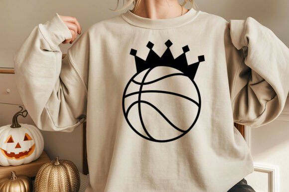 Crowned Basketball Svg for Real Embroidery Projects