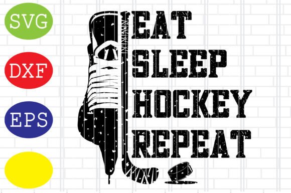 Eat Sleep Hockey Skate Repeat: A Versatile SVG Design for Crafts and Graphics