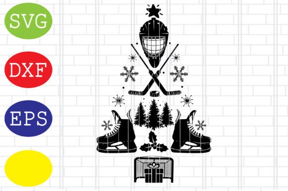 Hockey Goalie Christmas Tree SVG: A Festive Graphic Design Asset for Local Crafts and Branding