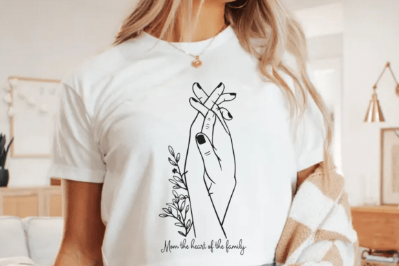 Mom the Heart of the Family Sunflower – A Versatile Graphic Design Asset for Crafts and Creators