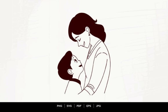 Mother and Child Loving Moment SVG: A Must-Have Graphic Design Asset for Content Creators