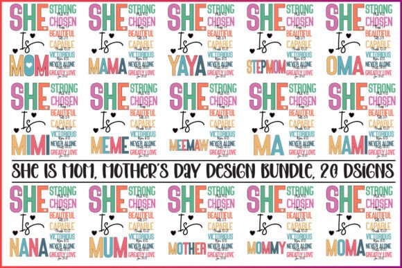 She is Mom Mother’s Day Design Bundle: A Crafty Graphic Asset for Real Projects