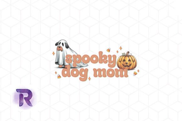 Spooky Dog Mom Halloween Pumpkin PNG for Crafts and Graphics