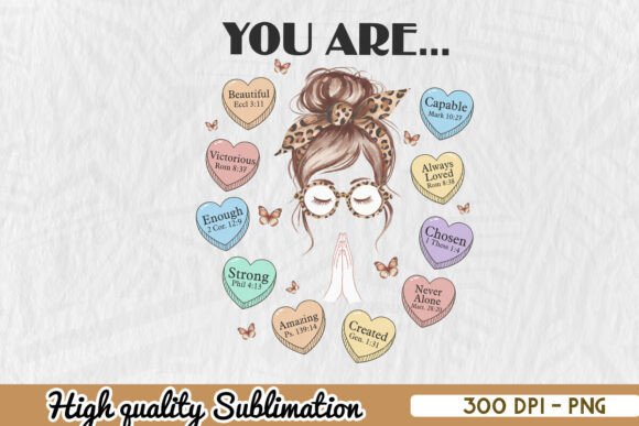 You Are Beautiful Capable Chosen Mom PNG: A Versatile Graphic for Creative Publishing